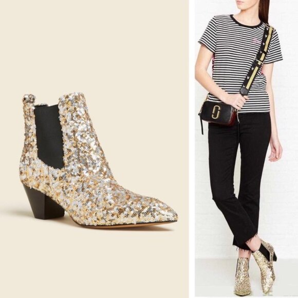 MARC JACOBS Kim Sequin Chelsea Boots - Picture 1 of 7